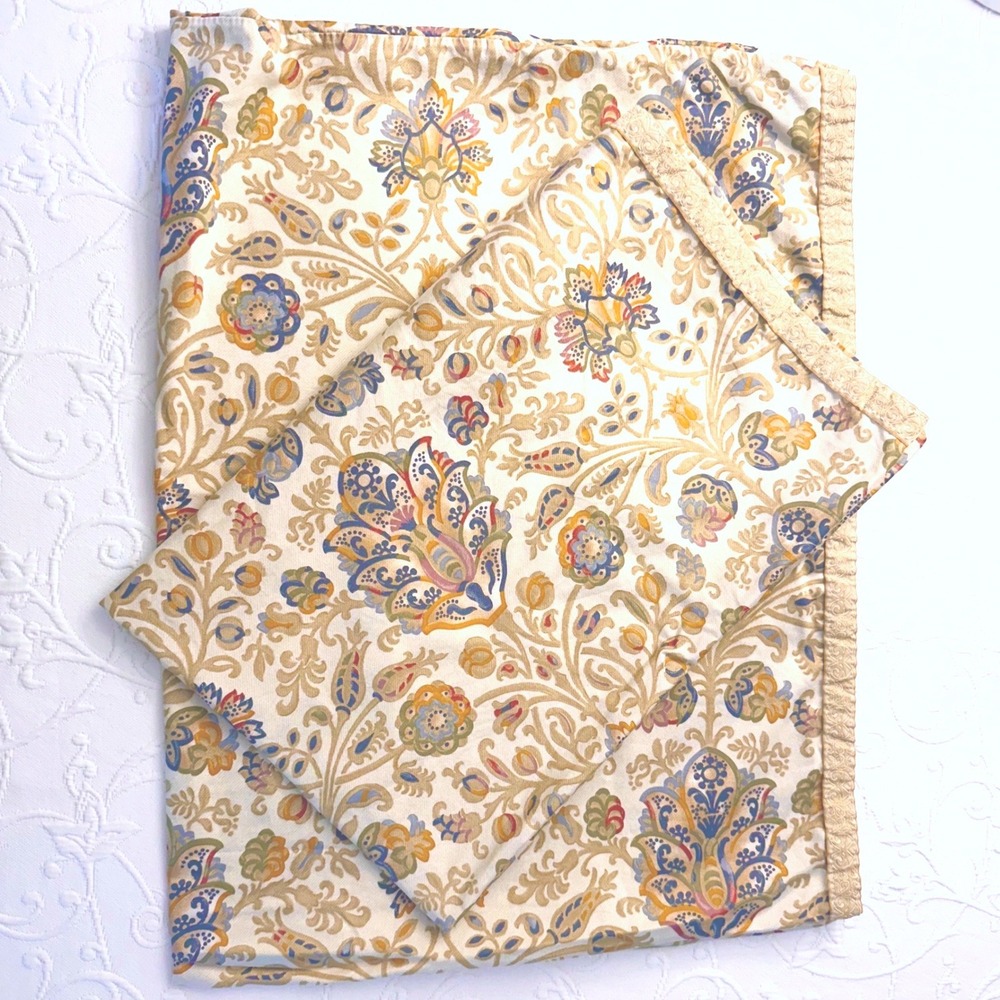 2 Vintage Lauren Ralph Lauren "Marrakech Rug" Standard Pillowcases Paisley Gold